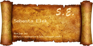 Sebesta Elek névjegykártya
