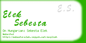 elek sebesta business card